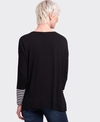 Foil Top Blocked Stripe Knit