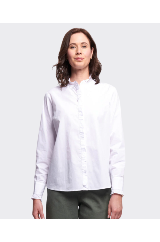 Oh Three Shirt Ruffle Neck Cotton