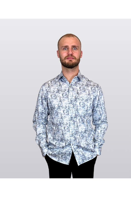 Berlin Shirt L/S Triangle Satin Print
