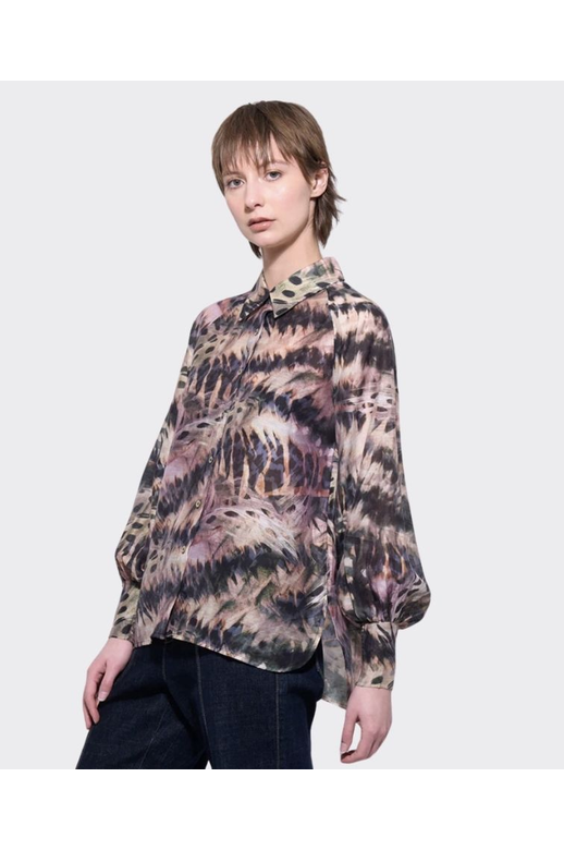 Neris Blouse Fly Girl Feather Print