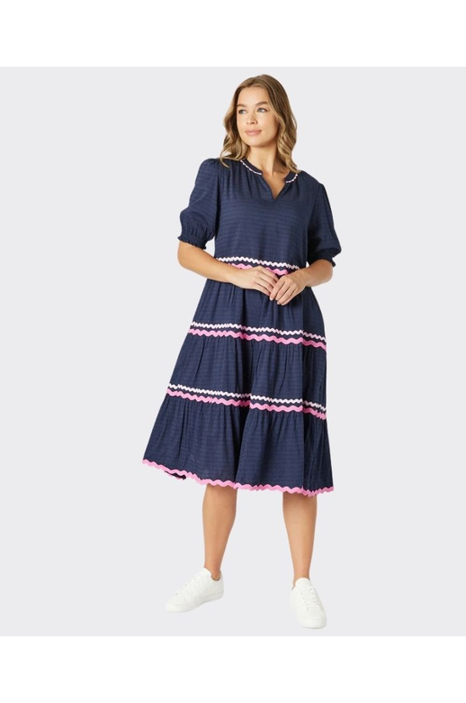 Threadz Dress S/S Ric Rac Tiered