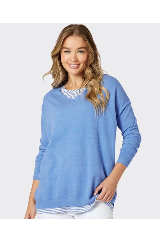 Threadz Knit Isabella With Stripe Cami 2in1