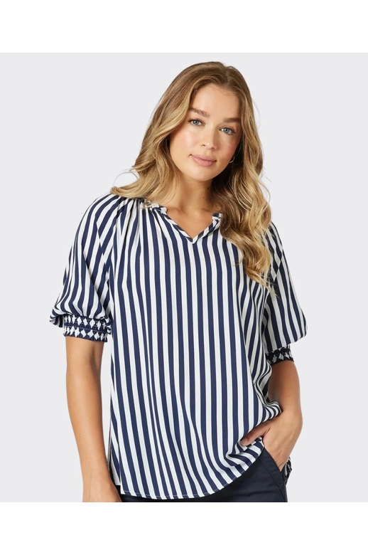 Threadz Top S/S Harlequin Stripe