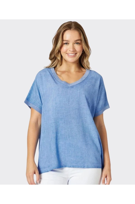 Threadz Top Sienna V-Neck Washed