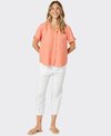 Gordon Smith Top S/S Lino Tiffany Ruffle Front
