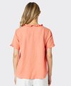 Gordon Smith Top S/S Lino Tiffany Ruffle Front
