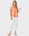 Gordon Smith Top S/S Lino Tiffany Ruffle Front