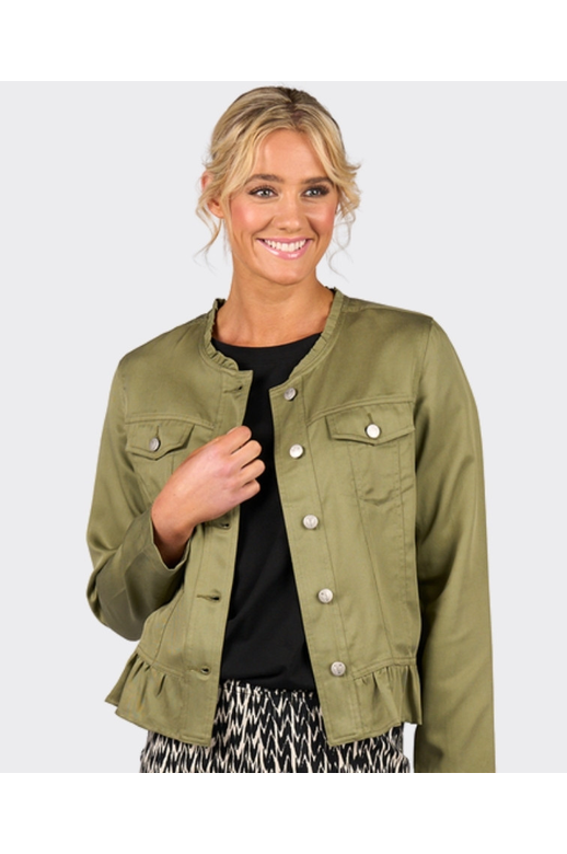 Vassalli Jacket Button Up Frill Hem