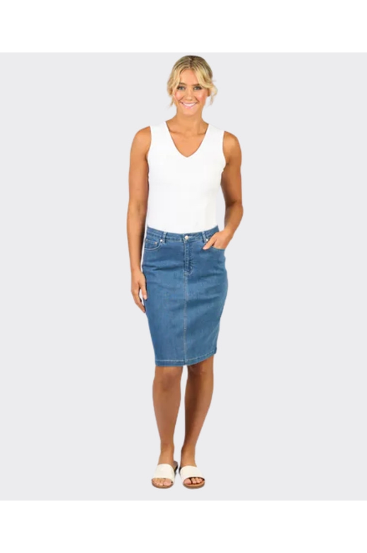 Vassalli Skirt Denim Plain