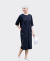 White On Black Dress Topstitch