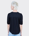 White On Black Tee Button Back