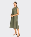 Foil Dress Cap Sleeve Cut of Your Rib Linen/Cotton