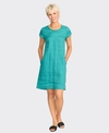Foil Dress Fringe Scoop Neck Linen
