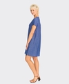 Foil Dress S/S Panel Lines Linen Plain