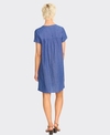 Foil Dress S/S Panel Lines Linen Plain