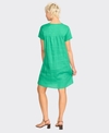 Foil Dress S/S Panel Lines Linen Plain