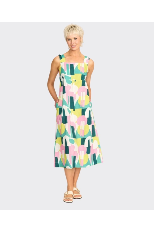 Foil Dress Sunseeker Linen/Cotton Elastic Strap