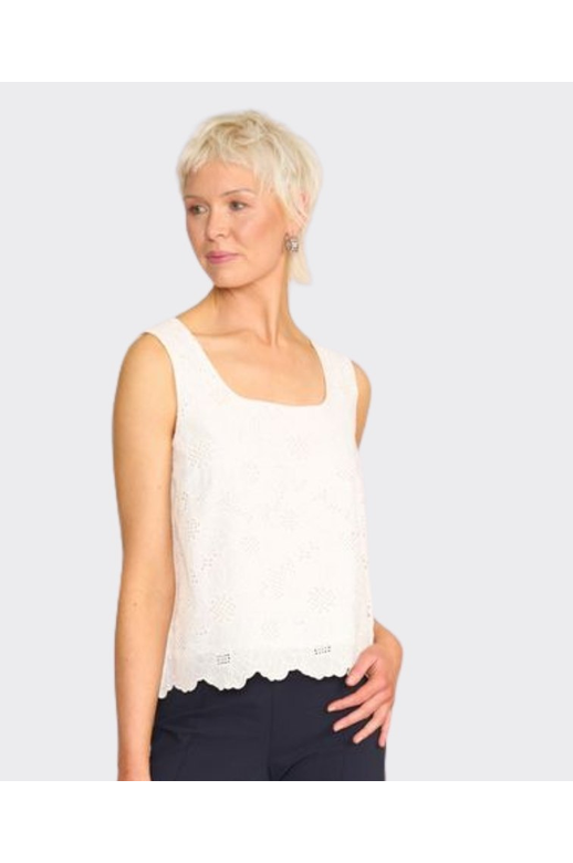 Foil Top Flower-Ful Shell Broderie Anglaise