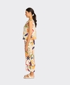Foil Top Sleeveless Pleat Back Linen