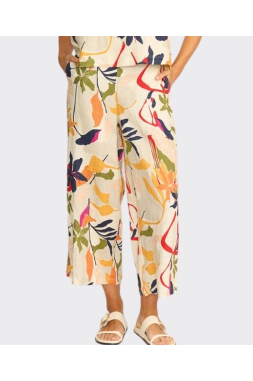 Foil Trousers Wide Leg Cropped Linen