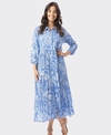 Orientique Dress Collar Midi Aksharay Blue