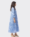 Orientique Dress Collar Midi Aksharay Blue