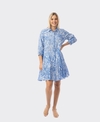 Orientique Dress Collar Puff Sleeve Aksharay Blue