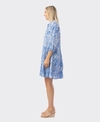 Orientique Dress Collar Puff Sleeve Aksharay Blue