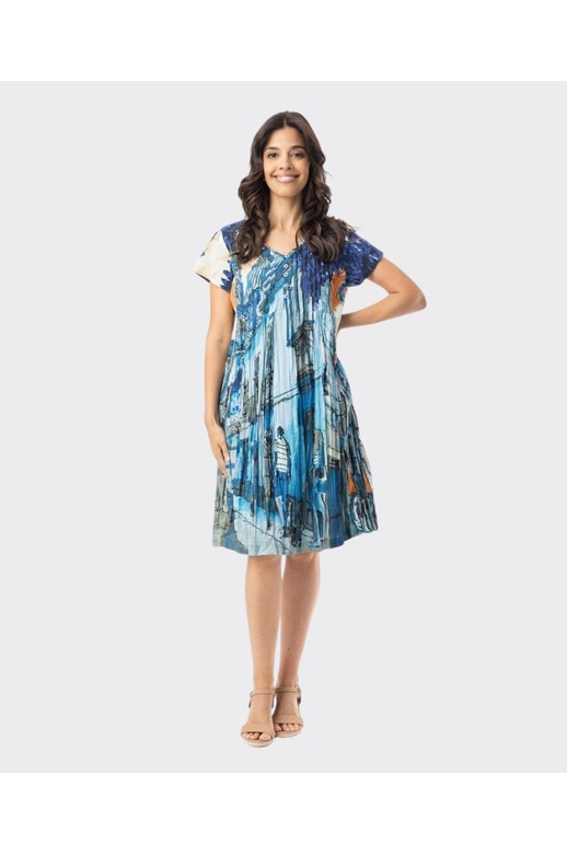 Orientique Dress Easy Fit Printed Cotton
