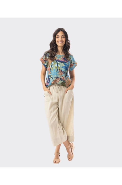 Orientique Top Rolled Neckline Tayrona