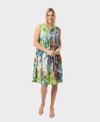 Orientique Dress V Pleated Printed Cotton