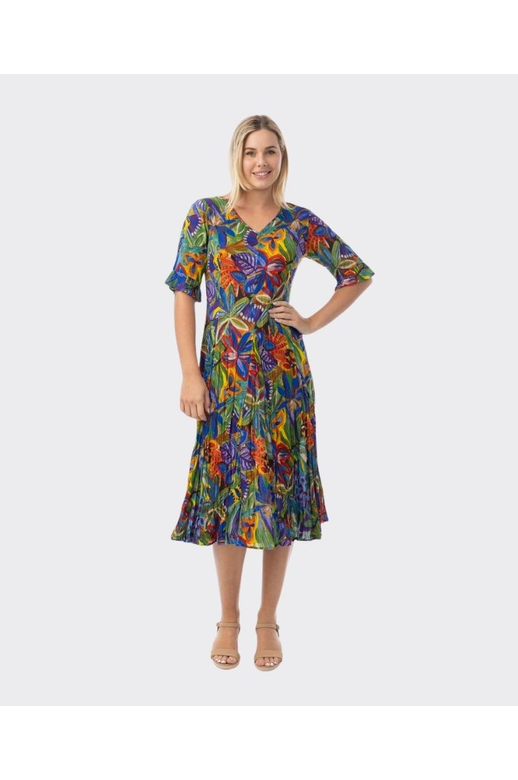 Orientique Dress S/S Godet Zapallar