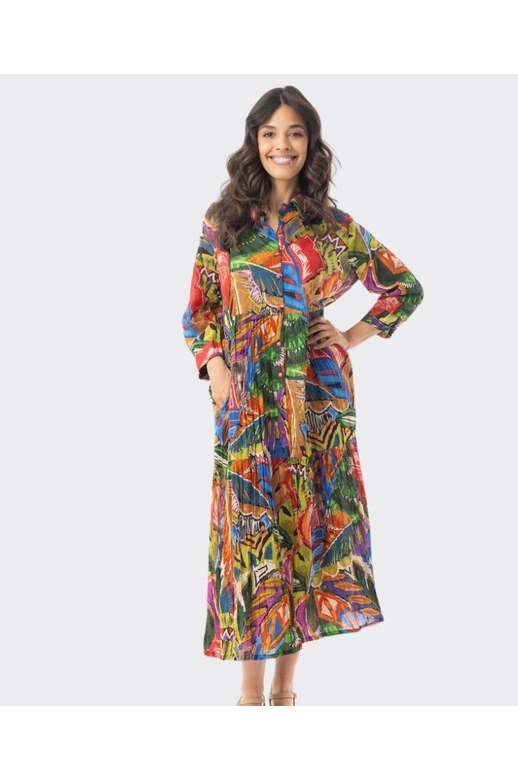 Orientique Dress Midi Collar Torgua