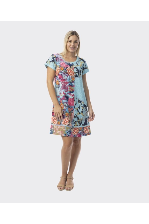 Orientique Dress S/S Patch Ikebana
