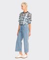 Memo Blouse Rib Trim Chiffon Floral
