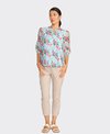 Memo Blouse Scoop Neck Button Front