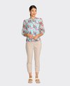 Memo Blouse Scoop Neck Button Front