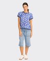 Memo Top Knit Back Round Neck Print