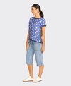 Memo Top Knit Back Round Neck Print