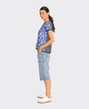 Memo Top Knit Back Round Neck Print