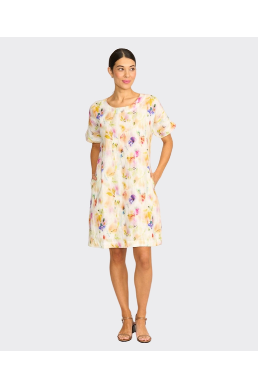 Preen Dress Contrast Facing Shift Linen