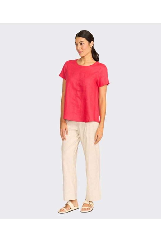 Preen Top Swing Up Down Hem Linen