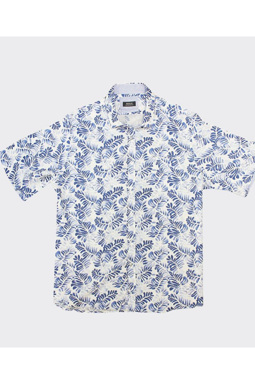 Berlin Shirt S/S Palm Linen Print