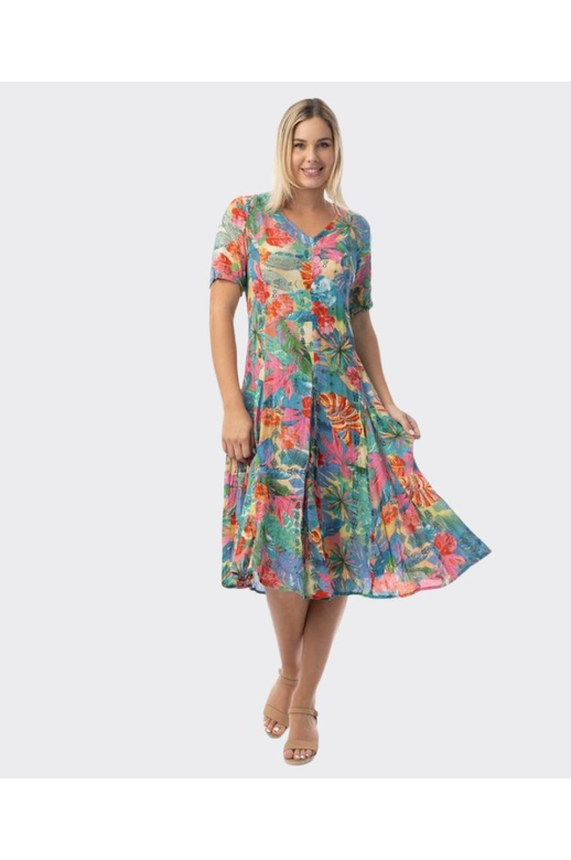 Orientique Dress Godet S/S Malvinas