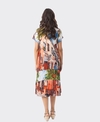 Orientique Dress Printed Cotton Shift Flair Crew