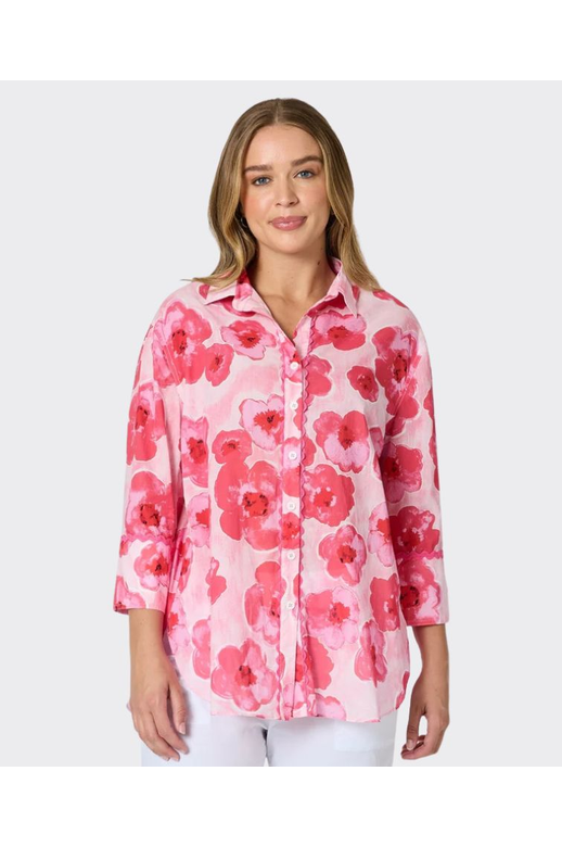 Threadz Shirt L/S Pink Poppies