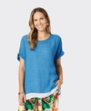 Clarity Top S/S Palma Side Button 2 in 1