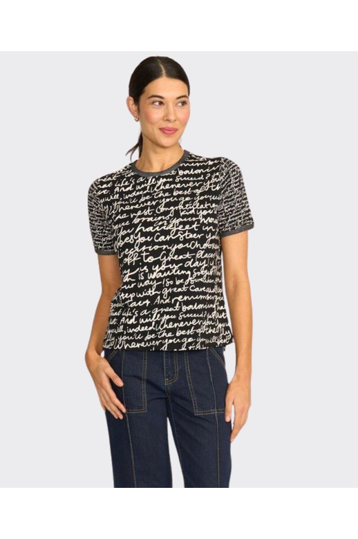 Memo T-Shirt Contrast Rib Words