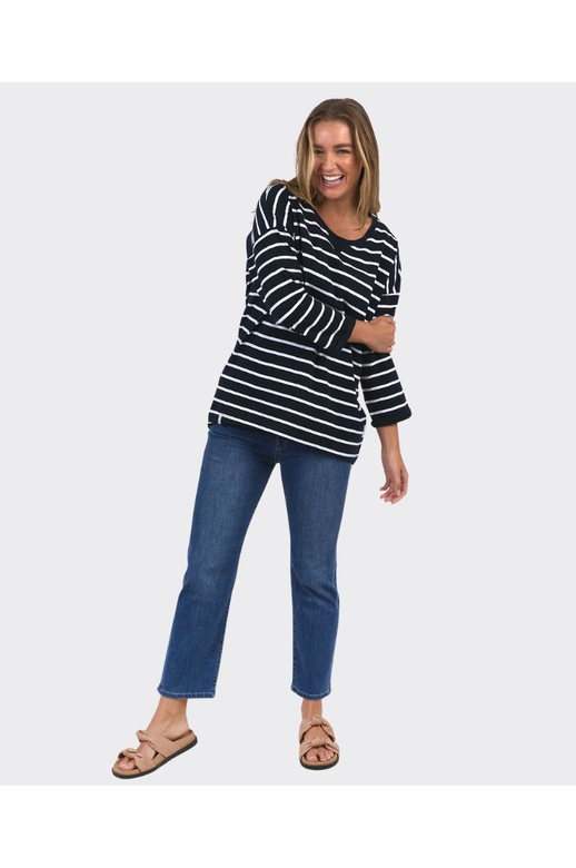 Elm Tee 3/4 Sleeve Annie Stripe