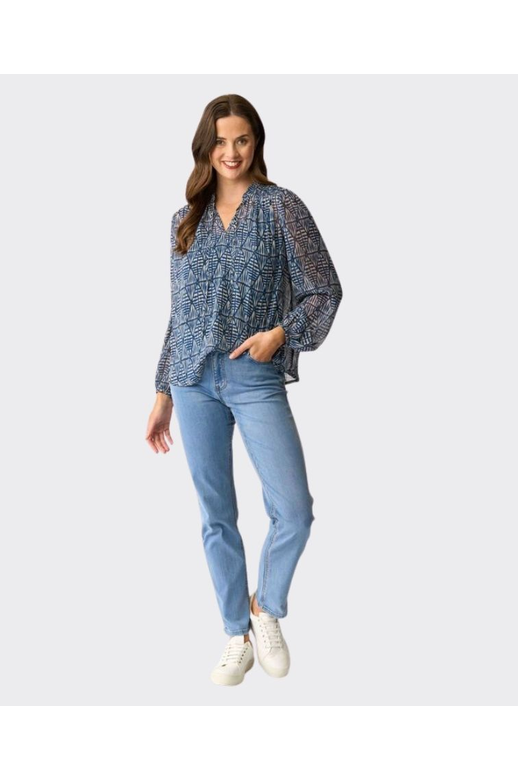 Memo Blouse Shirred Yoke Chiffon